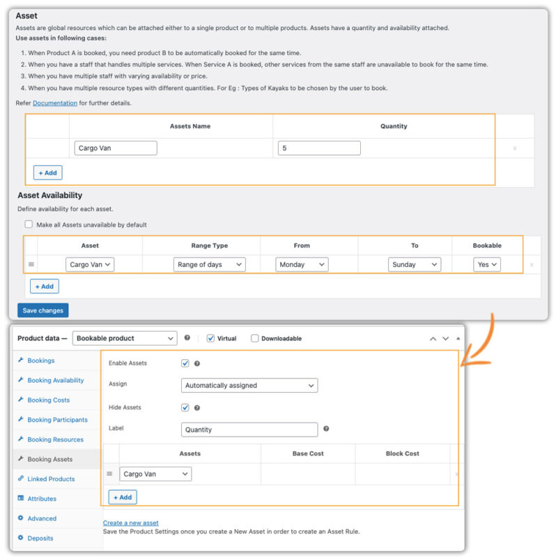 woocommerce booking assets