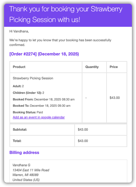 holiday booking reminders