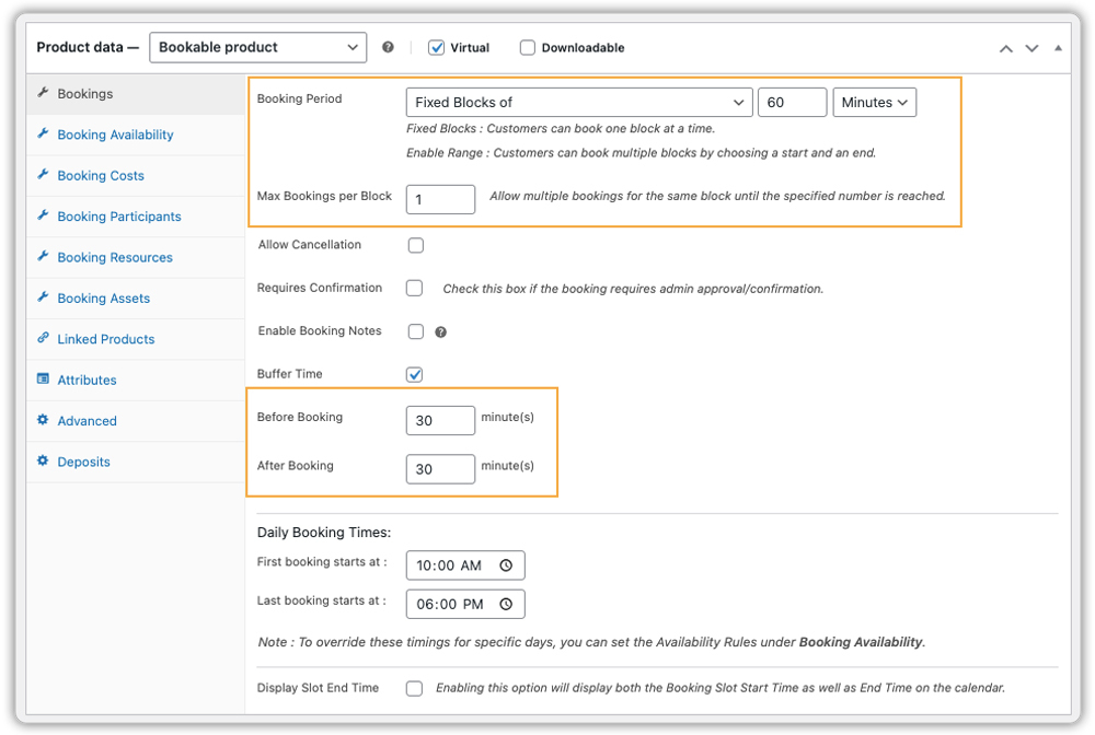 added buffer time between 2 sessions 