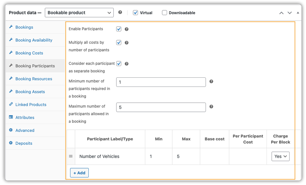 number of vehicles or seats