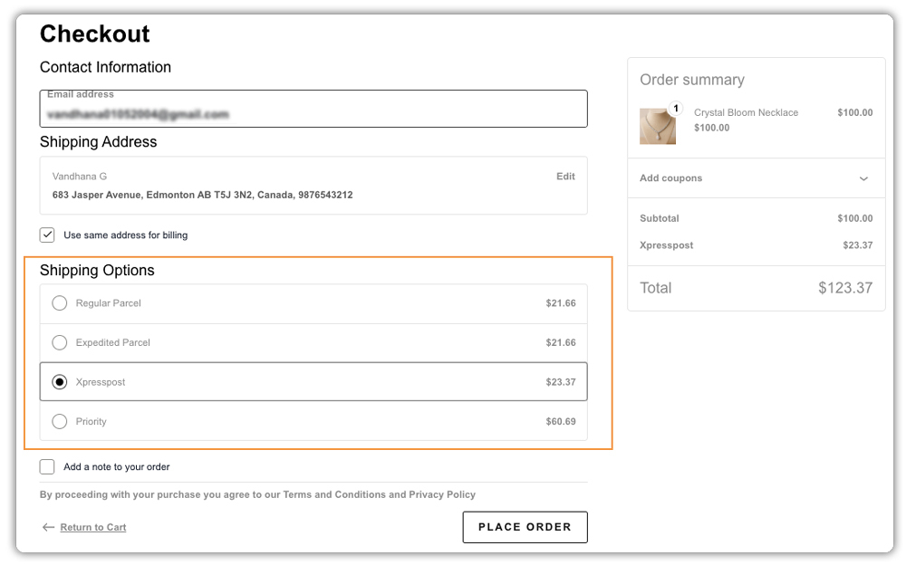 shipping rates for canada post