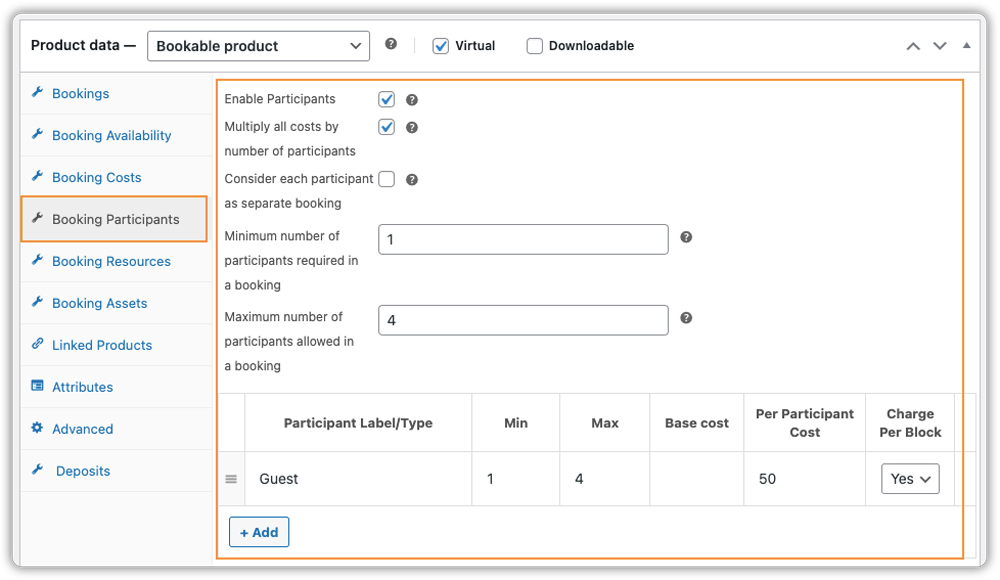 hotel booking guest setting
