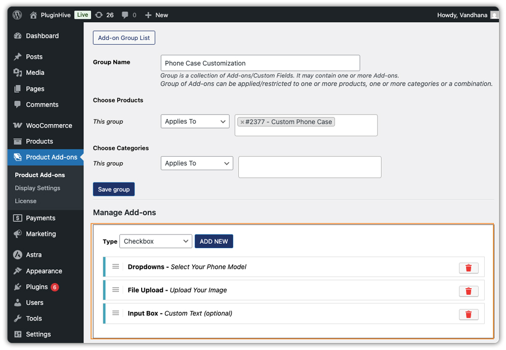 woocommerce product addons