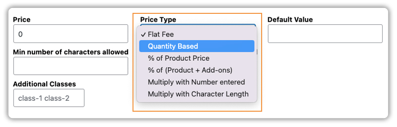 product add-ons pricing