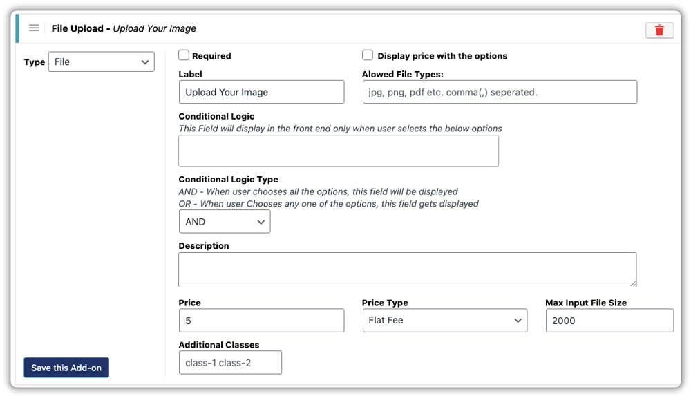 woocommerce image upload field