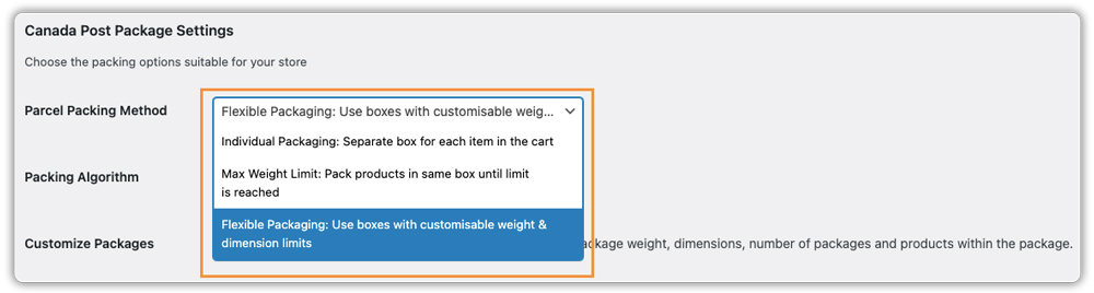 canada post parcel packing method