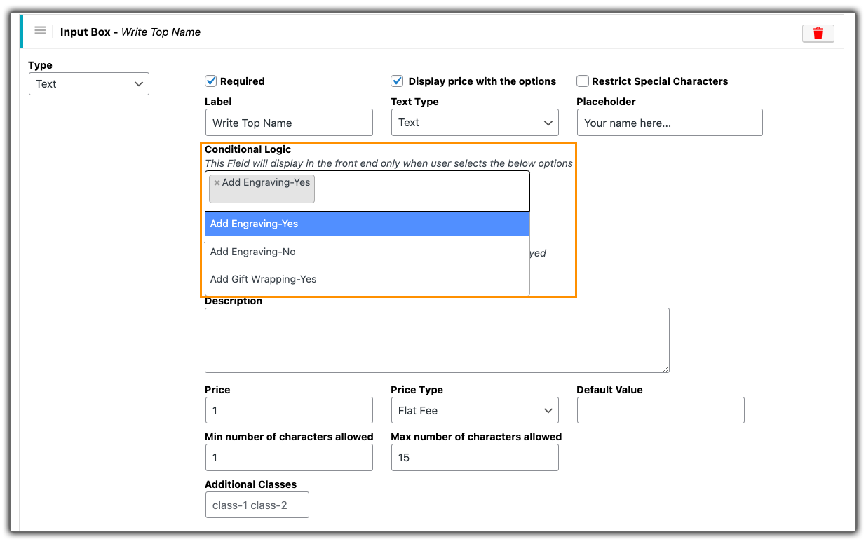 woocommerce product add ons conditional logic