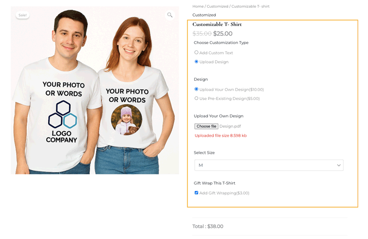 woocommerce custom t shirts