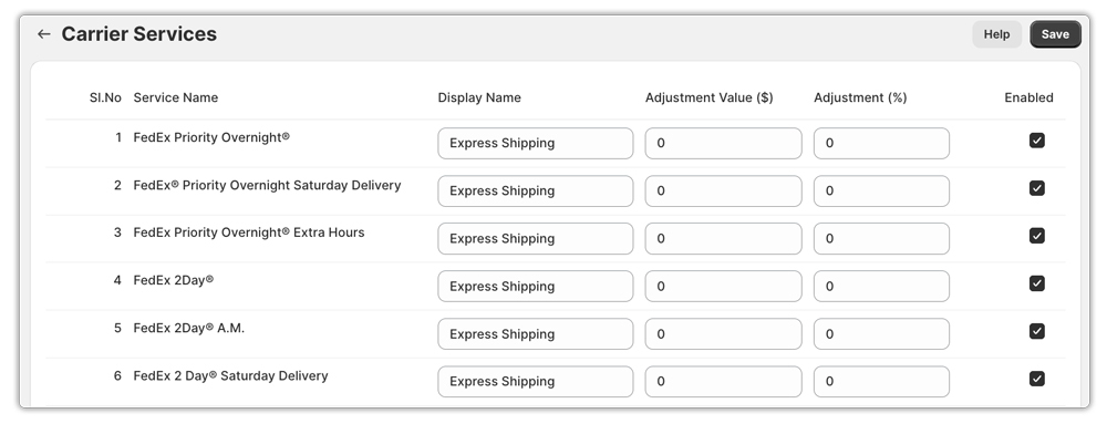fedex carrier services in fedex app