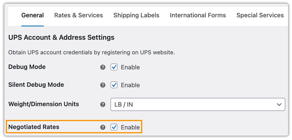 enable negotiated rates