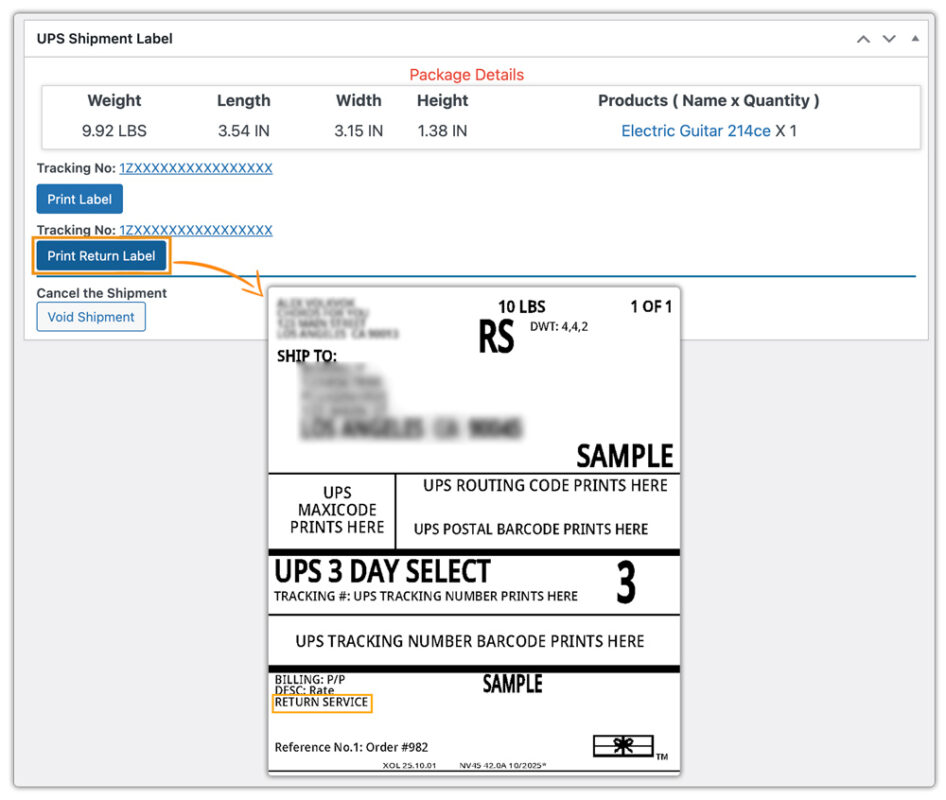 print ups return label