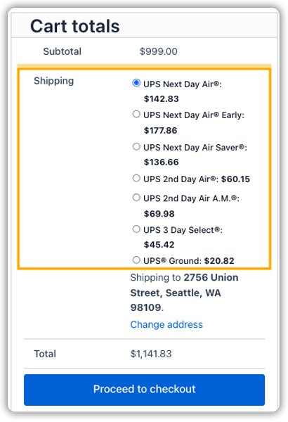 ups shipping rates