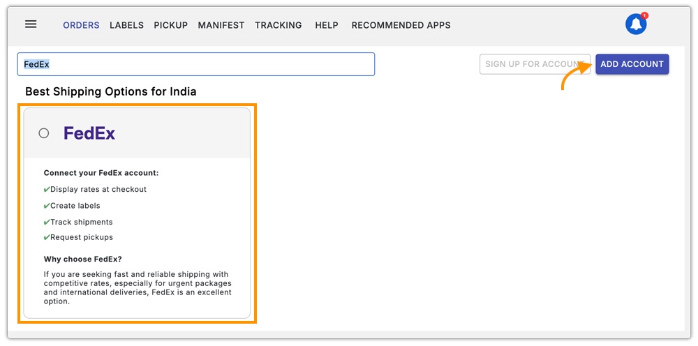 add fedex rest carrier in multi carrier app
