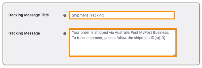 australia post email tracking message