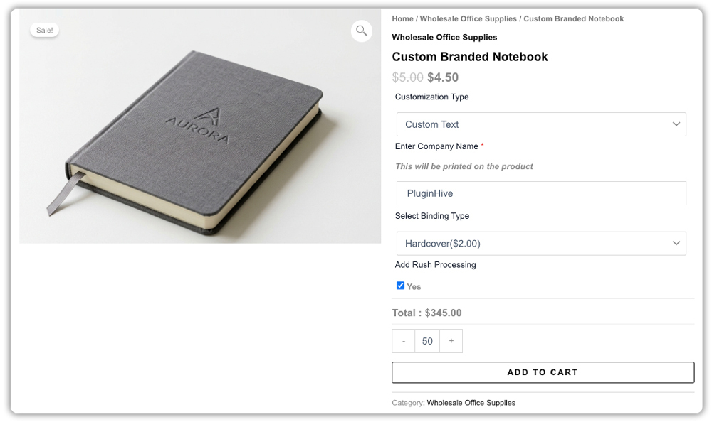 branded notebook customization