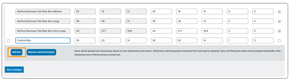 add custom box
