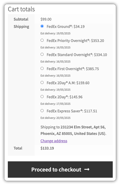 fedex domestic rates
