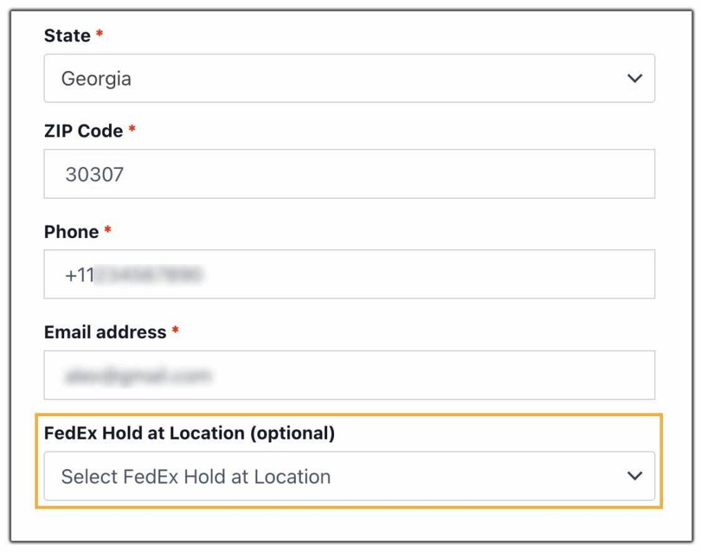 fedex hold at location