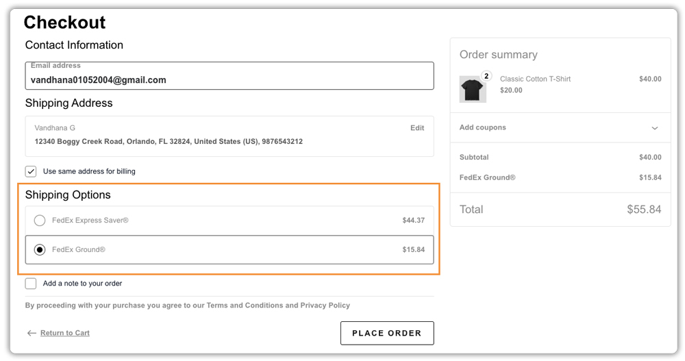 fedex rates in woocommerce