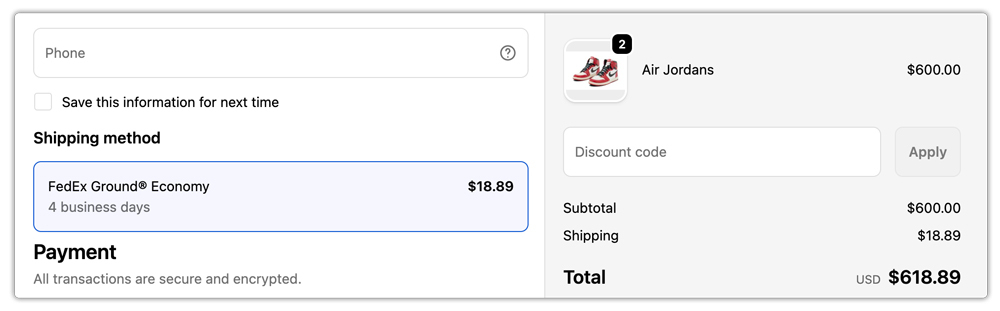 fedex ground economy in checkout