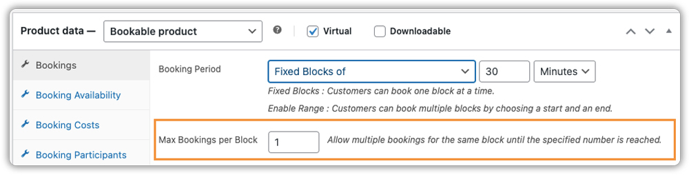max slot booking in woocommerce