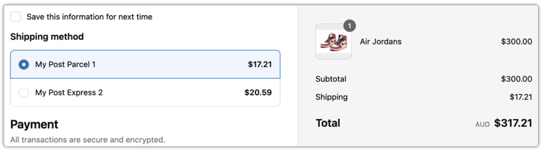 australia post services in shopify