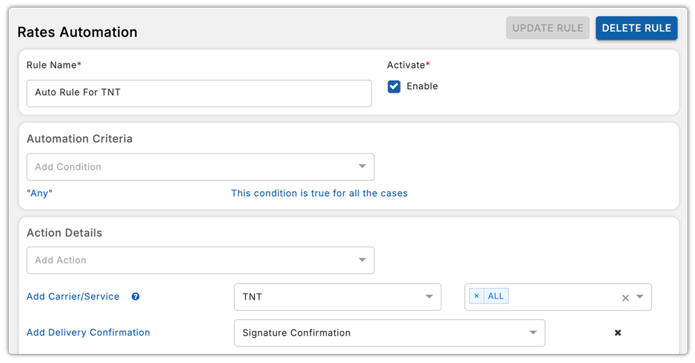 add delivery confirmation with tnt in shopify