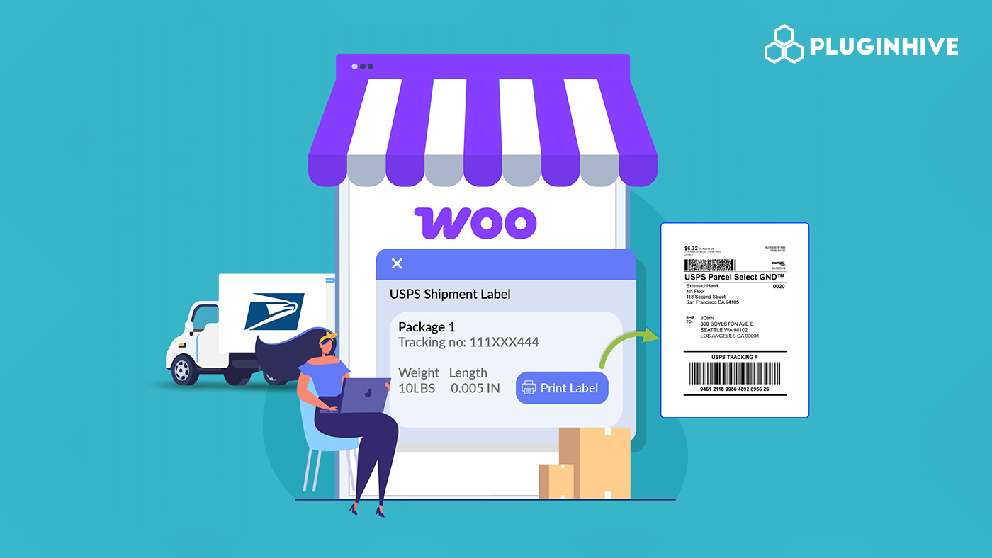 usps label printing in woocommerce