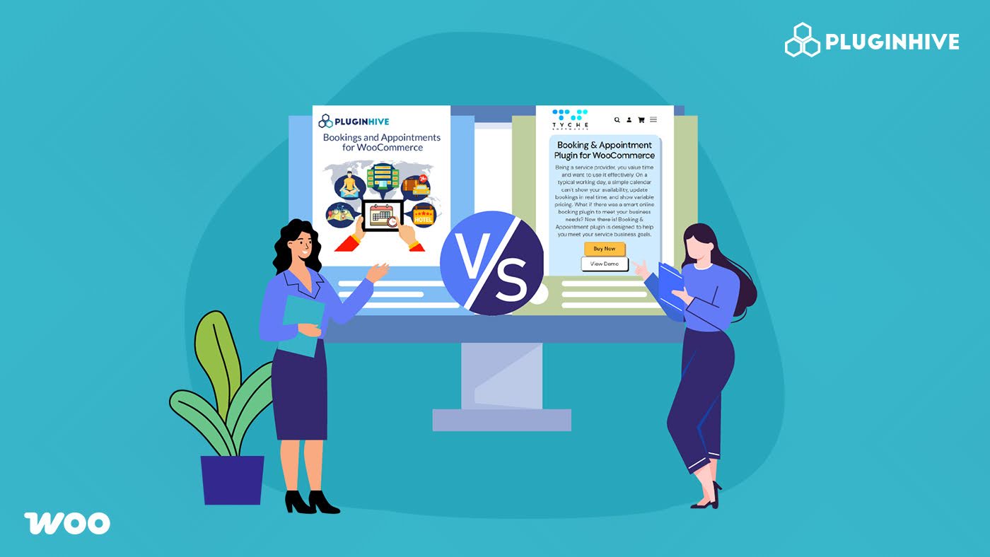 pluginhive vs tyche softwares woocommerce booking plugin comparison