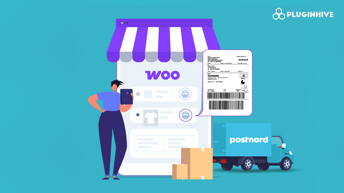 print postnord shipping label in woocommerce