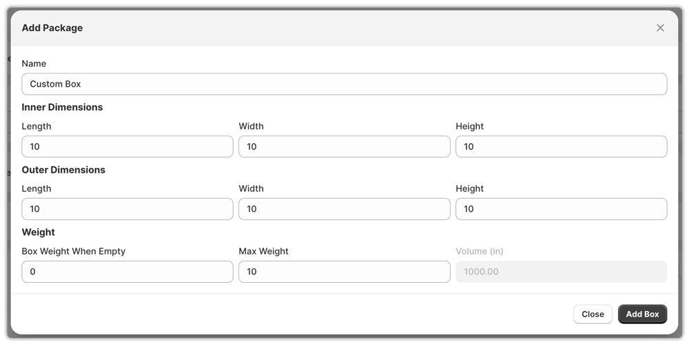custom box in fedex app