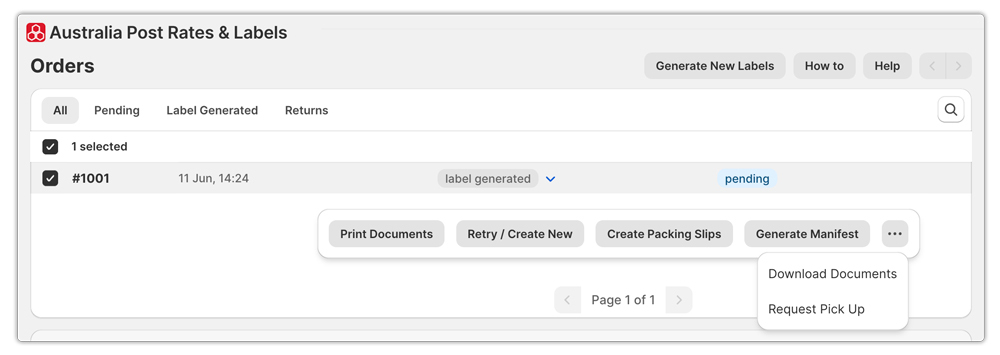 australia post pickup option