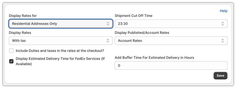 fedex display only residential address