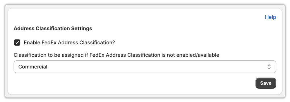 enable fedex address classification in shopify