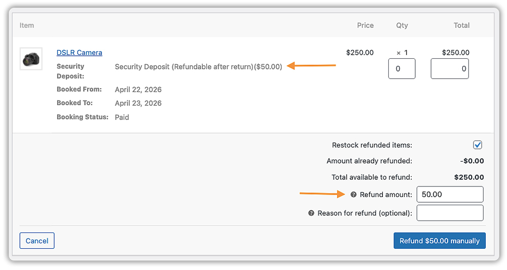 refund security deposits