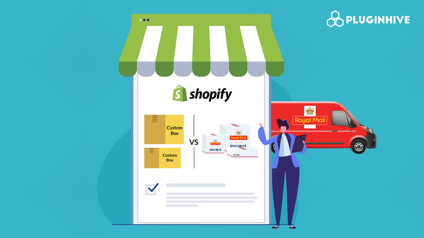custom vs royal mail boxes in shopify