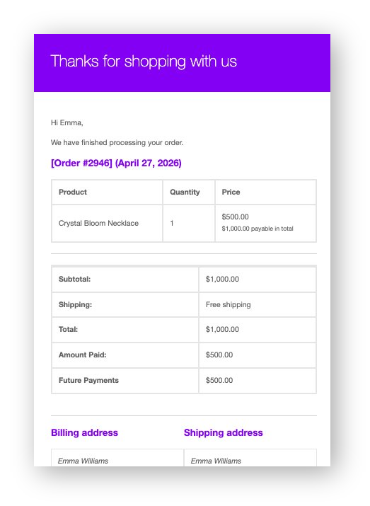 woocommerce order confirmation email