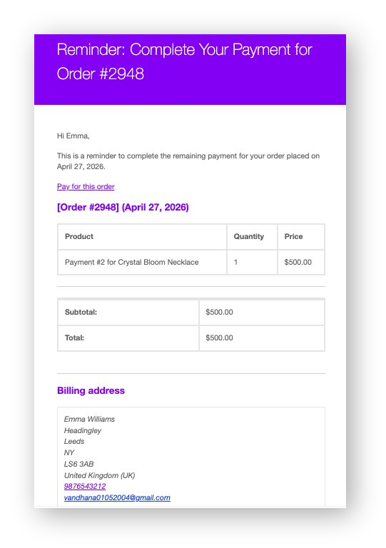 woocommerce payment reminder email