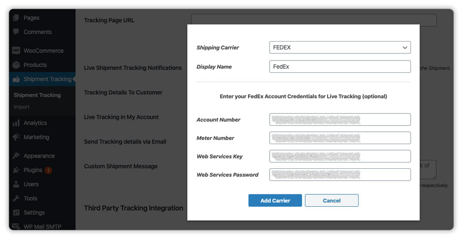 woocommerce fedex api tracking integration 