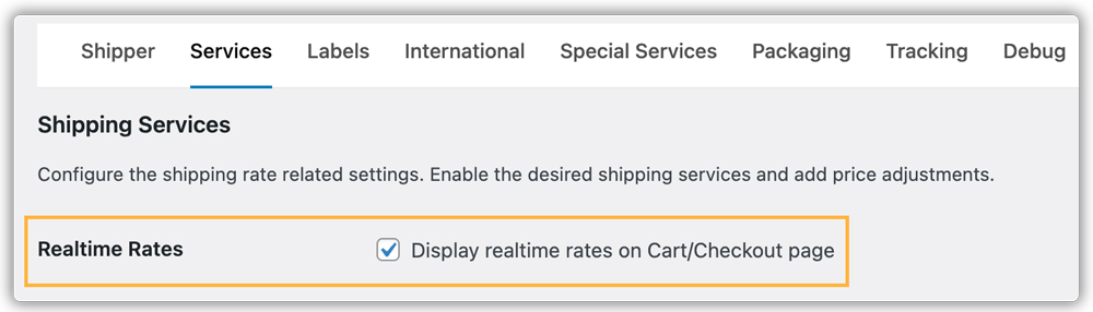 enable real time rates 