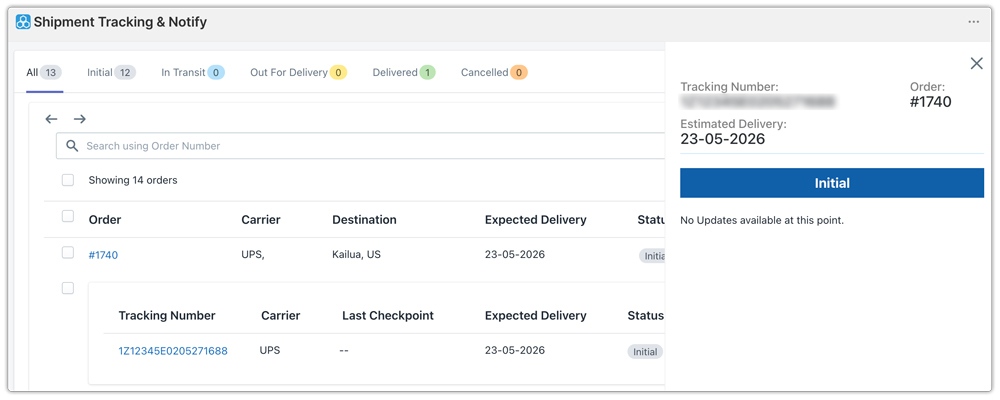 shipment tracking app dashboard
