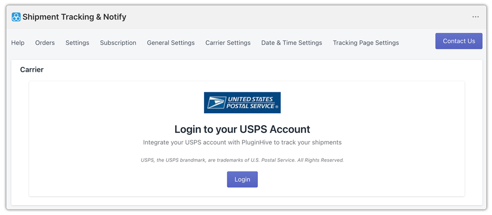 usps account in shipment tracking app