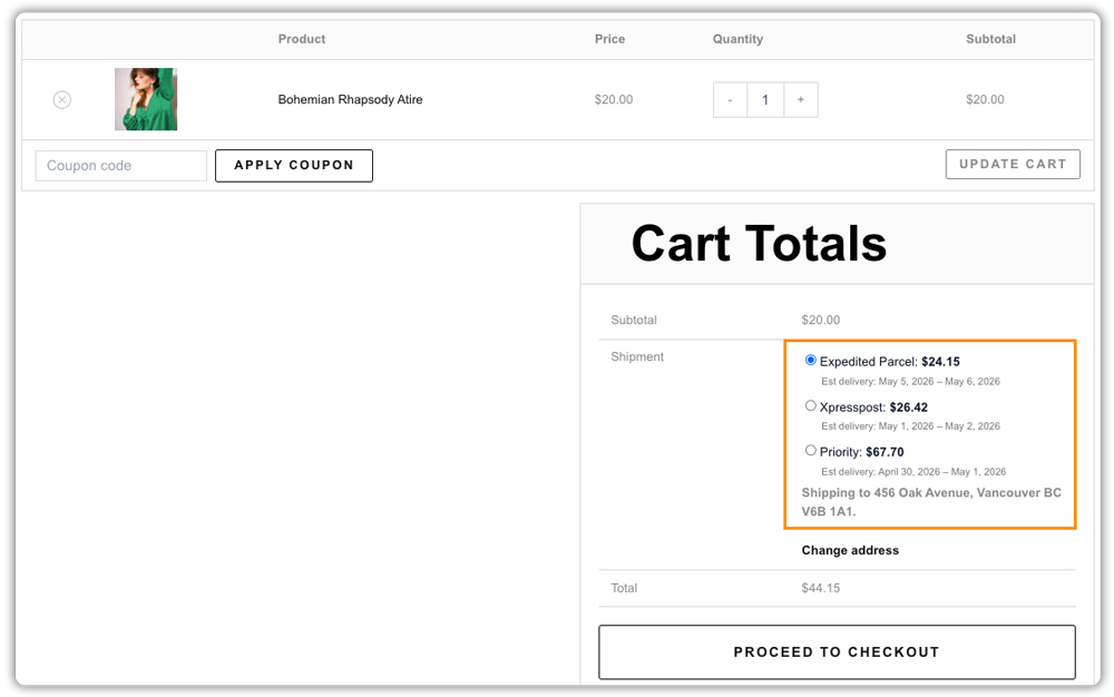 canada post estimated delivery dates