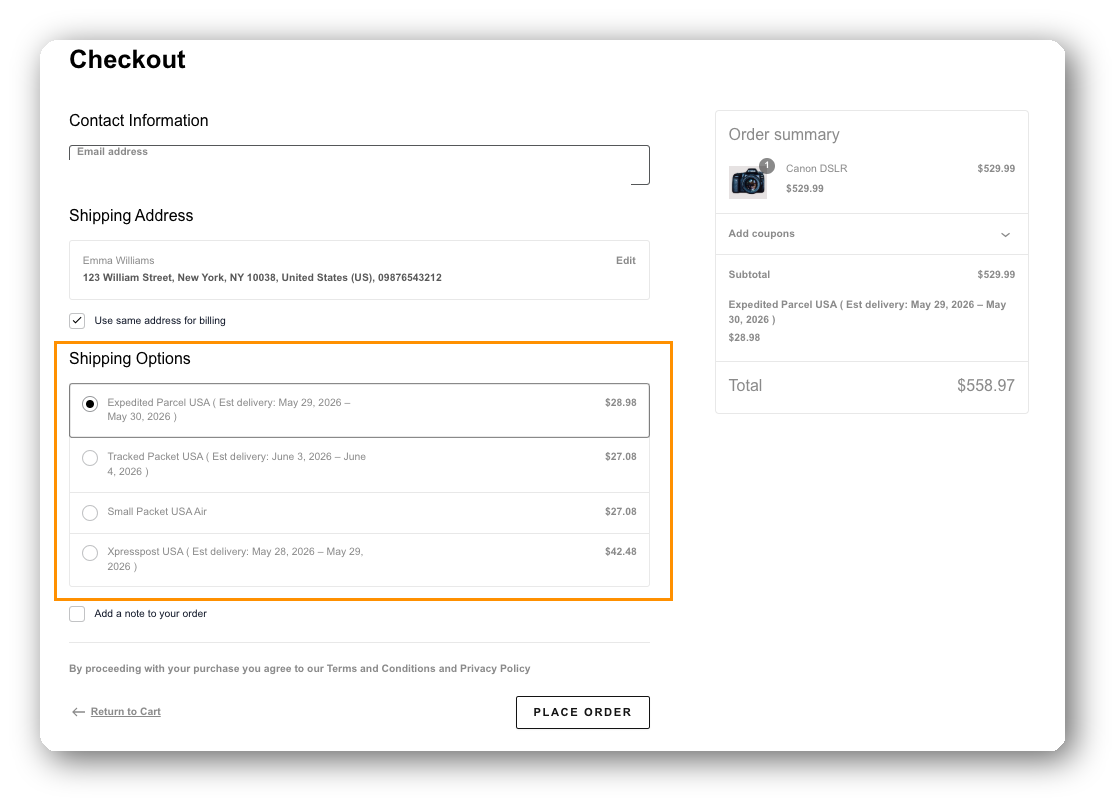 woocommerce checkout page 