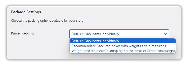 package settings