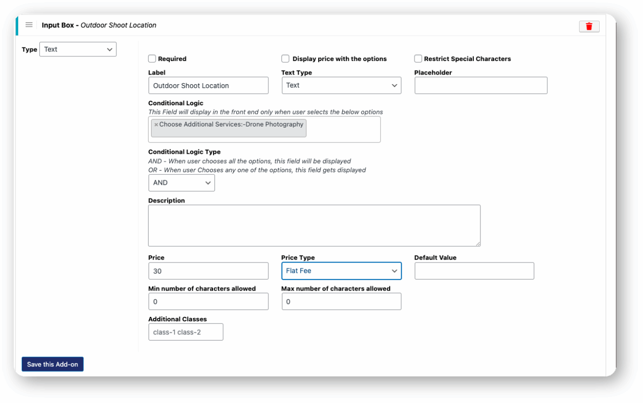 woocommerce product addons