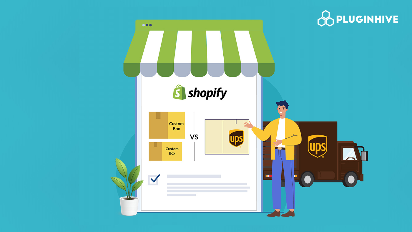 ups shipping boxes in shopify