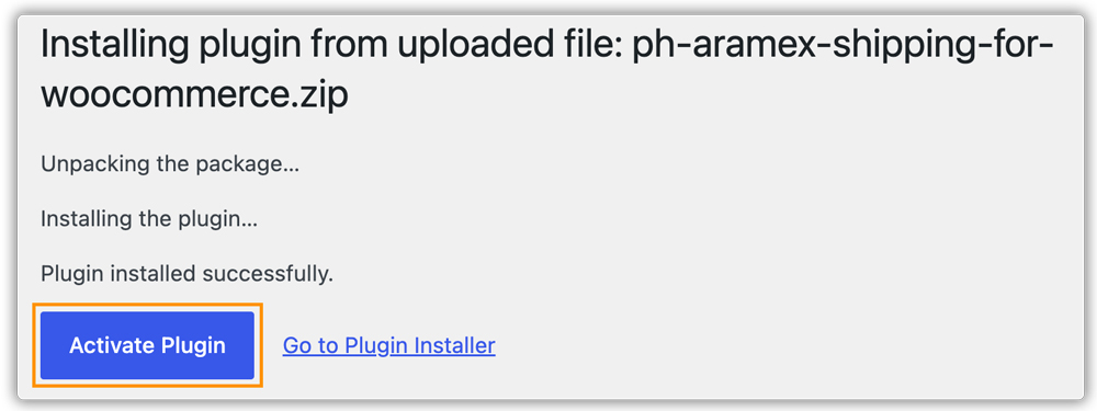 activate aramex plugin