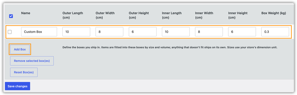 add custom boxes