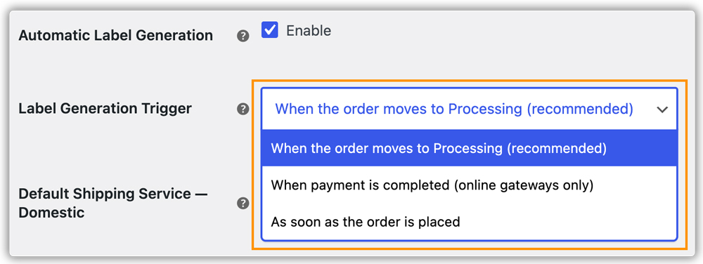 label generation trigger